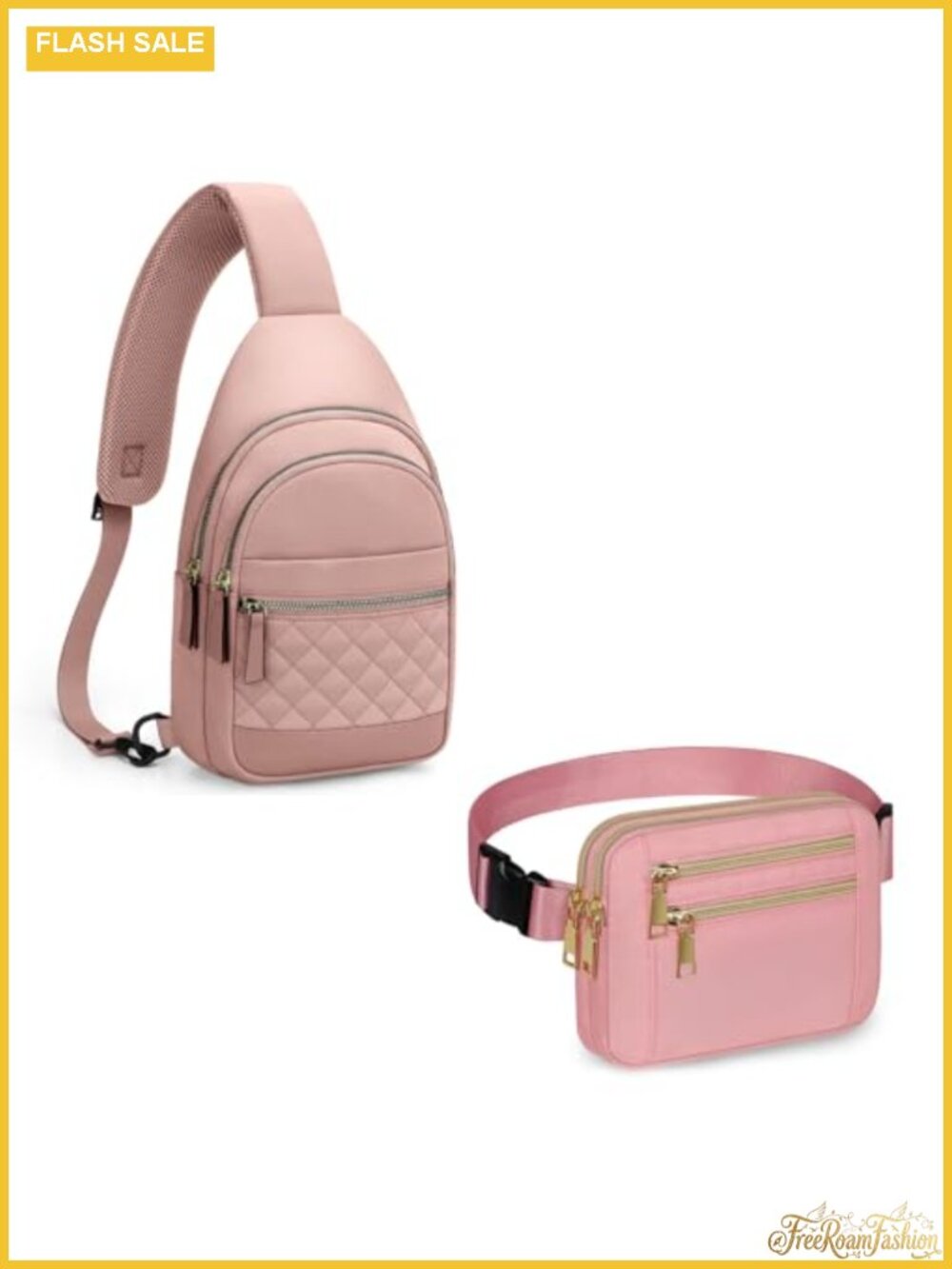 Fanny Pack Crossbody Bag Women Adjustable Strap 5-Pocket Sling Bag